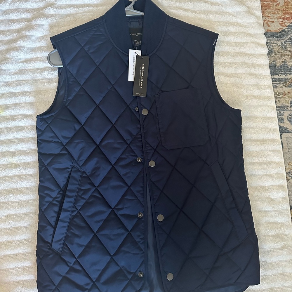 Banana Republic Navy Quilted Vest
